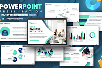 create corporate powerpoint presentation and pitch deck, ppt, master slides