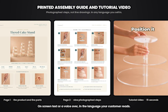 create instructions, product manual and assembly video