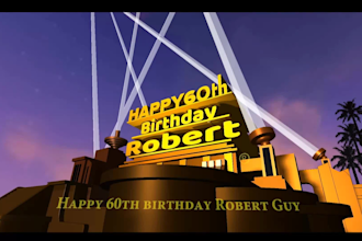 make 20th century fox movie style happy birthday video intro