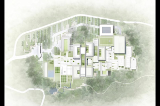 do urban design master plan and architectural site plan rendering