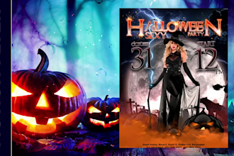 do animate motion graphics, halloween flyer, event flyer, party flyer