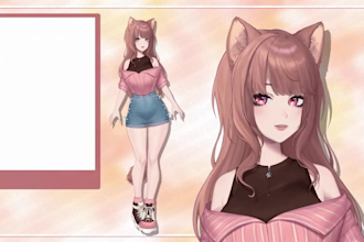 draw and rigging live2d model, liv2d rigging, 2d rigging, vtuber commission