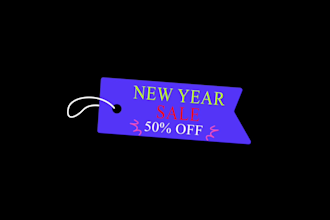create custom sale sticker tag animation video