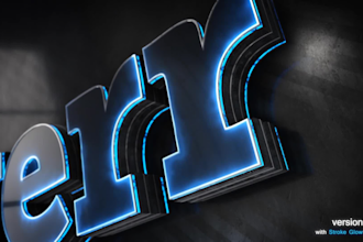 create 3d metallic glow cinematic epic logo reveal intro