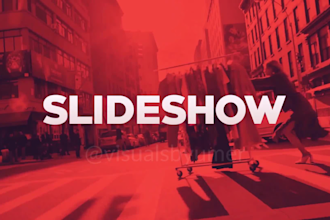 create a professional slideshow video with smooth transitions and music
