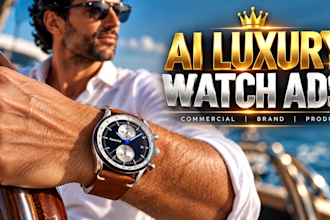 do ai wristwatch video, luxury watch ads and ai product commercial video ads