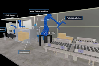 do 3d industrial animation for robotic processes machinery technical development