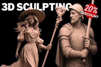 do modeling and sculpting a 3d characters, figure, mascot for 3d printing