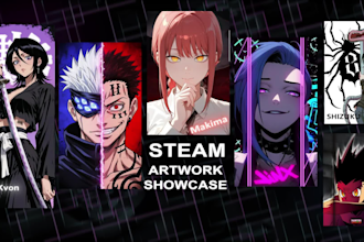 make animated images and artwork for you steam profile