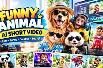 create funny ai animal videos for tiktok, reels and youtube shorts