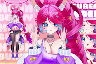 design and rig pro vtuber character in live2d, for vtuber model and vtube studio