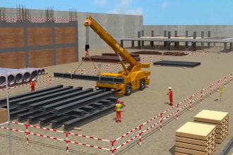 do 3d industrial video construction lifting machinery 3d engineering animation