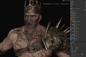 aaa 3d realistic medieval fantasy rpg game character for unreal engine 5, godot