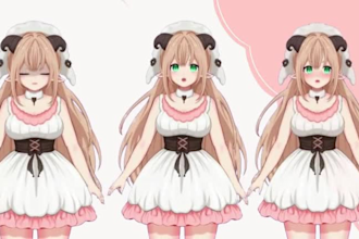 draw male or female live2d character, 2d vtuber model,vtuber rigging, vtuber art