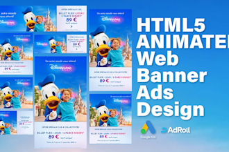 design animated HTML5 banner ads for google adroll