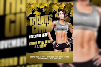 design thanksgiving flyer within 24h