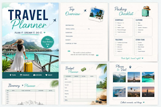 design travel budget tracker and travel planner in google sheet