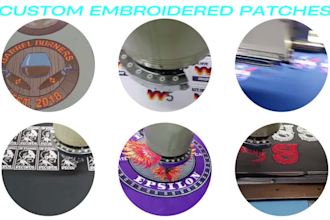 design, digitize, manufacture, and ship custom embroidered patches