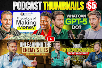 design pro podcast or youtube thumbnails