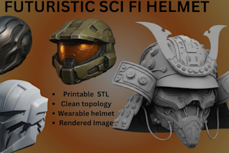 model cyberpunk samurai helmet, destiny 2 titan helmet for 3d print