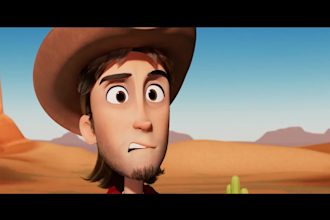make 3d cinematic cartoon video, 3d pixar character animation, 3d short film