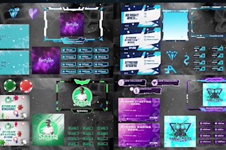 design a twitch overlay, animated stream package