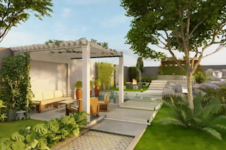 do 3d realistic rendering for home garden, backyard, patio, pool and more