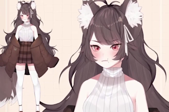 do live2d vtuber model, live2d rigging, vtuber model, 2d vtuber commission