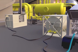 create 3d industrial safety training or oil and gas process animation video