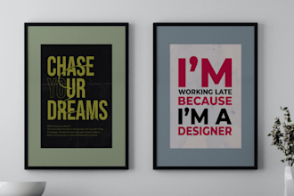 create custom typography poster, typography wall art