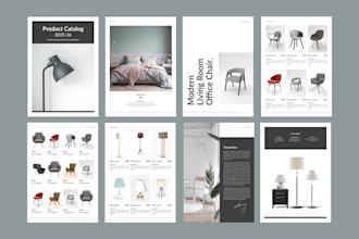 design catalog, lookbook, and brochure for fashion and furniture product
