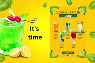design food menu, restaurant menu, drink menu