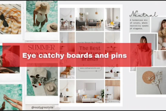do SEO optimized boards pins as pinterest marketing manager