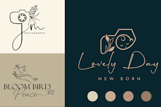 Top 5!  do 3 signature hand written botanical boho logo design