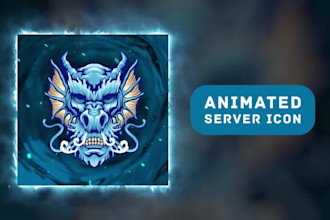 design animated discord icon for your discord server and logo animations