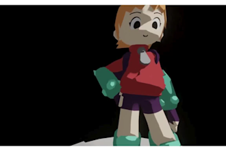 retro ps1 n64 psx style 3d game character design 3d vtuber rig and animate