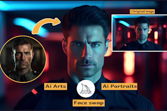 create ai portrait, face swap your photo with any portrait by midjourney ai art