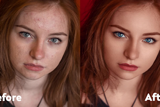 headshot retouch, portrait, person, skin and images editing