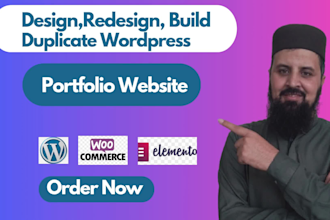 design redesign build or duplicate a wordpress website or a portfolio website