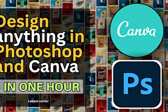 design a flyer, banner, poster, social media visual in canva or photoshop