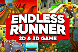 design unity endless runner, subway surfer, temple run game in unity3d unity2d