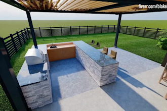 do landscape design 3d rendering garden pool outdoor backyard landscape design