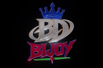 create 3d text and logo animation with 360 spinning GIF
