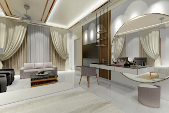 design your bed room, living room and bathroom with realistic renders