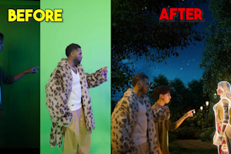 remove green screen of music video and add 3d background