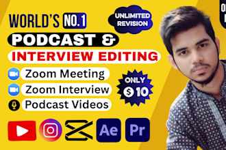 do podcasts, interviews, and zoom meeting  video editing