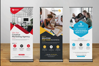design a rollup banner, pop up, event banner, banner ads