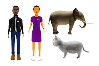 model characters, humans or animals in 3d