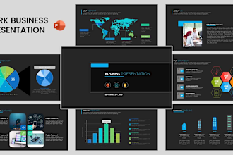 design professional dark ppt presentation, powerpoint template and google slides