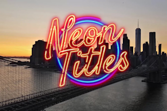 create neon glass animation text